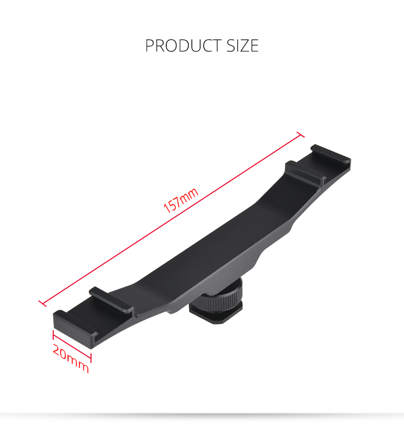 Yelangu A64 Aluminum Alloy Universal Cold Shoe Extension Bracket 2 Hot Shoe Mounts Extension Bar Dual Bracket with 1/4 Yelangu A64 Aluminum Alloy Universal Cold Shoe Extension Bracket 2 Hot Shoe Mounts Extension Bar Dual Bracket with 1/4