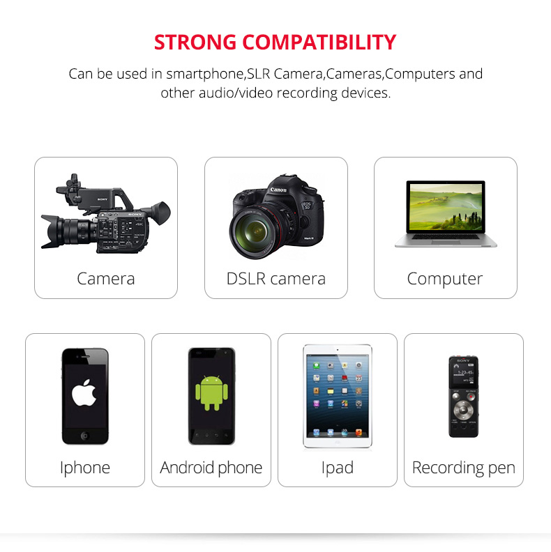 MY2 Lavalier microphone for Smartphones,Cameras,Camcorders,Audio recorders,PCs,and other audio/video recording devices.