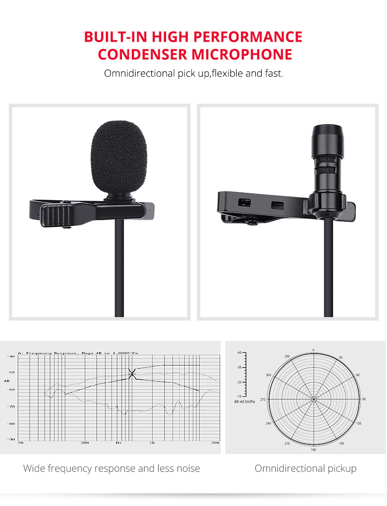 MY2 Lavalier microphone for Smartphones,Cameras,Camcorders,Audio recorders,PCs,and other audio/video recording devices.