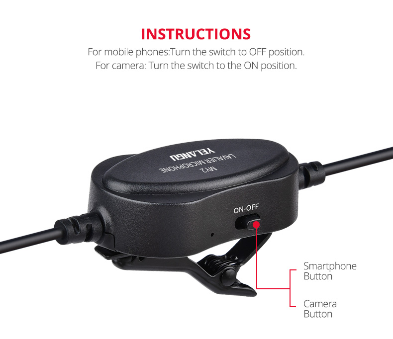 MY2 Lavalier microphone for Smartphones,Cameras,Camcorders,Audio recorders,PCs,and other audio/video recording devices.