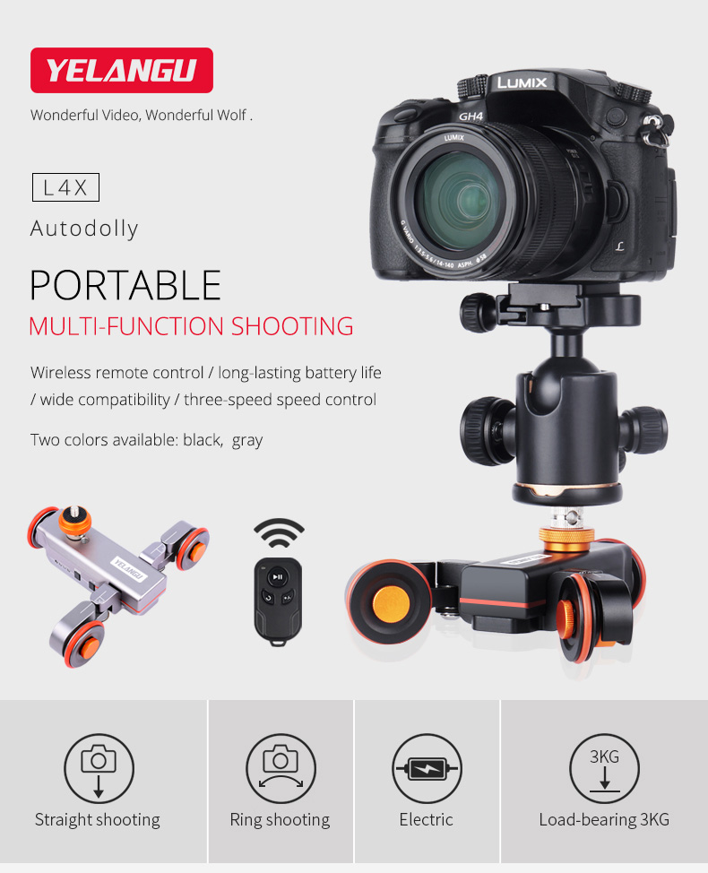 Yelangu Autodolly L4X Silver Electric Motorized Camera Video Slider