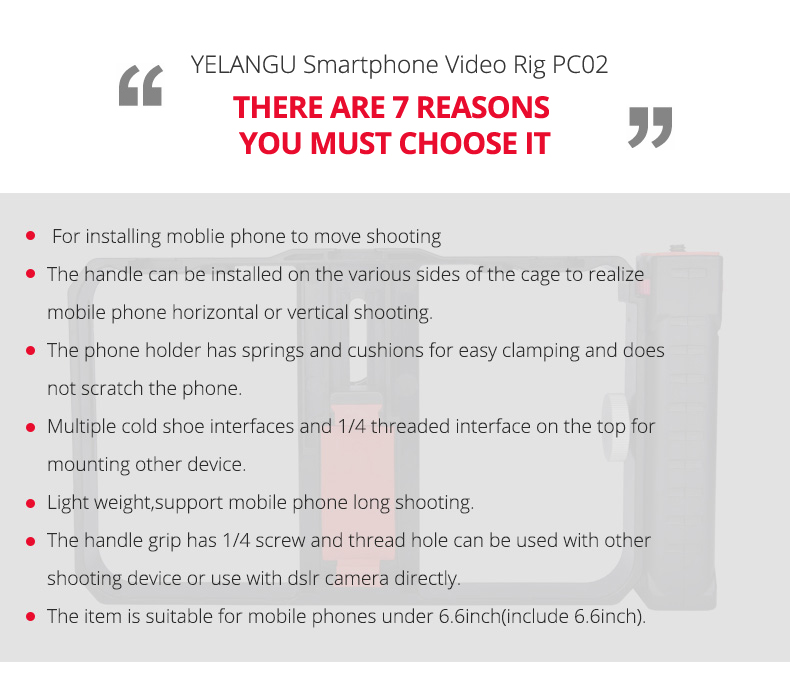 Yelangu PC02 Mobile Phone Video Cage Vlogging Gear Yelangu PC02 Mobile Phone Video Cage Vlogging Gear