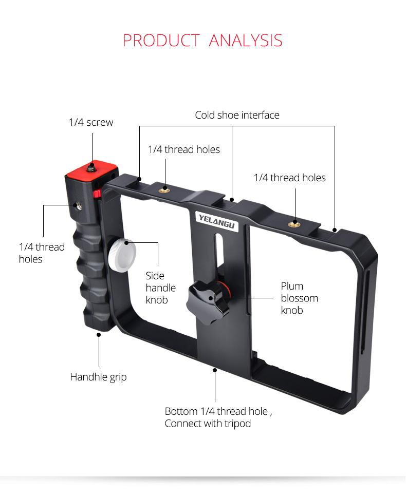 Yelangu PC02 Mobile Phone Video Cage Vlogging Gear Yelangu PC02 Mobile Phone Video Cage Vlogging Gear