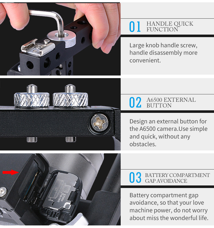 Yelangu C6 DSLR Camera Cage For SONY a6000/a6300/a6500 Yelangu C6 DSLR Camera Cage For SONY a6000/a6300/a6500