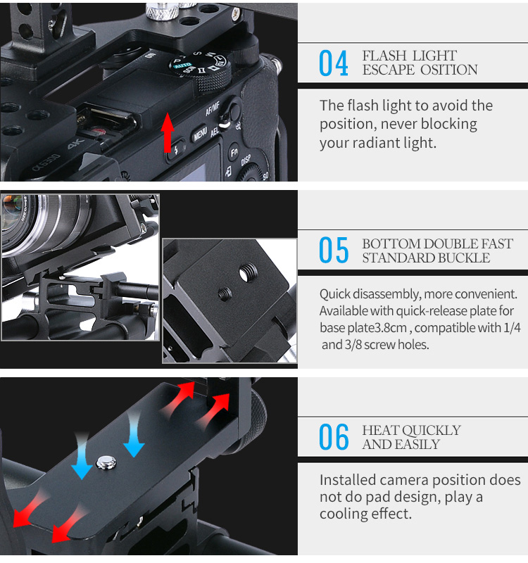 Yelangu C6 DSLR Camera Cage For SONY a6000/a6300/a6500 Yelangu C6 DSLR Camera Cage For SONY a6000/a6300/a6500