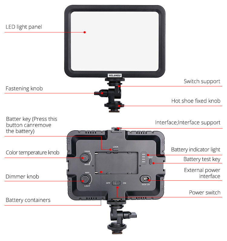 Yelangu LED204 Double color temperature Video Light Yelangu LED204 Double color temperature Video Light