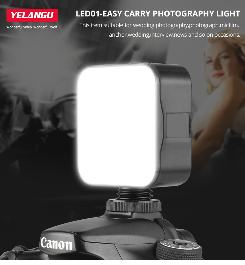 Yelangu LED01 Ultra Bright LED Video Light, LED 49 Dimmable High Power Panel Video Light Yelangu LED01 Ultra Bright LED Video Light, LED 49 Dimmable High Power Panel Video Light