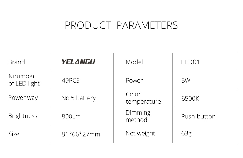 Yelangu LED01 Ultra Bright LED Video Light, LED 49 Dimmable High Power Panel Video Light Yelangu LED01 Ultra Bright LED Video Light, LED 49 Dimmable High Power Panel Video Light