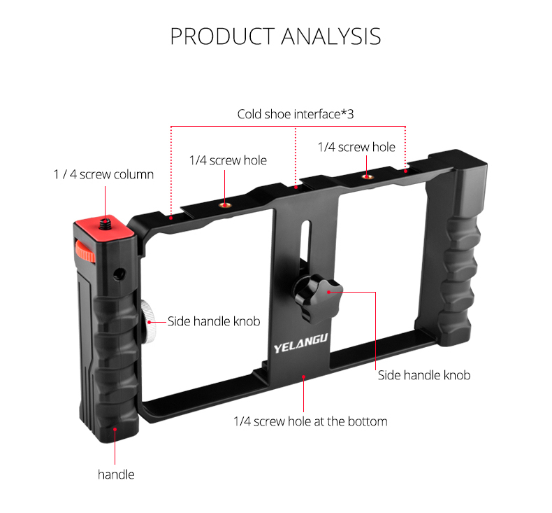 PC02A Smartphone Video Rig( Plastic+ Double Handle) PC02A Smartphone Video Rig( Plastic+ Double Handle)