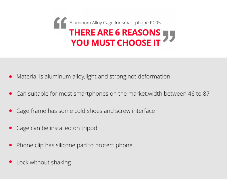 PC05 Aluminum Alloy Cage For Smartphone PC05 Aluminum Alloy Cage For Smartphone