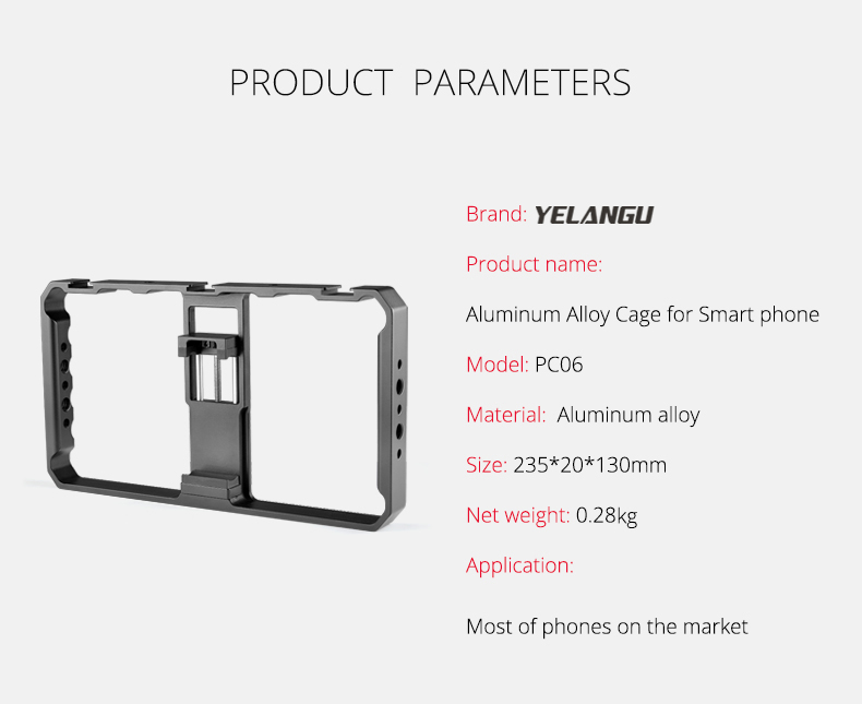 PC06 Aluminum Alloy Cage For Smartphone PC06 Aluminum Alloy Cage For Smartphone
