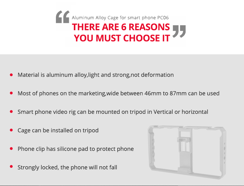 PC06 Aluminum Alloy Cage For Smartphone PC06 Aluminum Alloy Cage For Smartphone