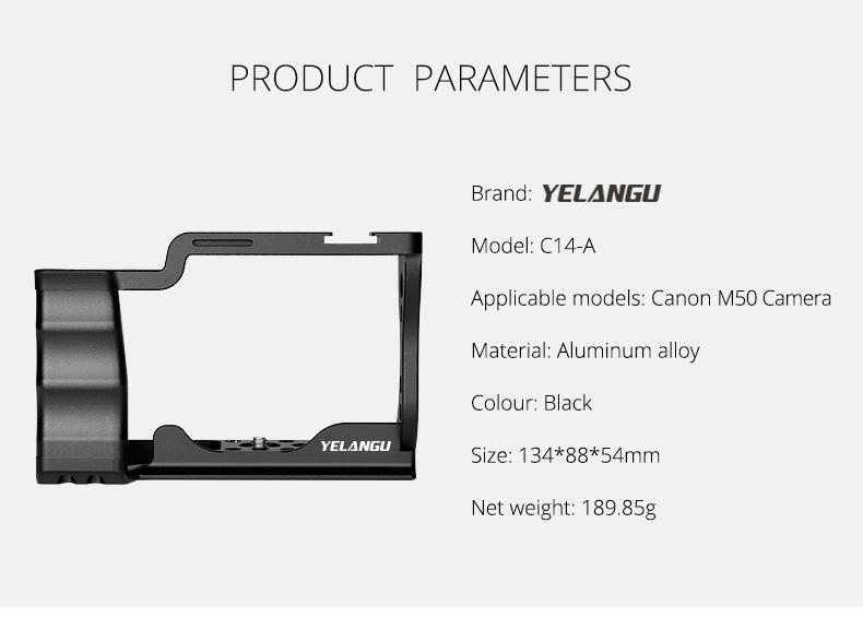 C14-A Camera Cage For Canon M50( Without Handle) C14-A Camera Cage For Canon M50( Without Handle)