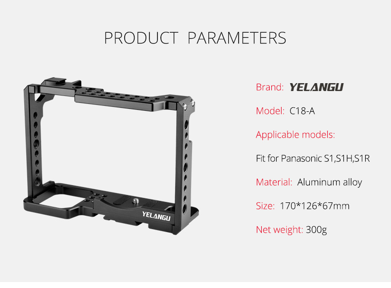 C18-A Camera Cage for Panasonic S1,S1H,S1R( Only Cage) C18-A Camera Cage for Panasonic S1,S1H,S1R( Only Cage)