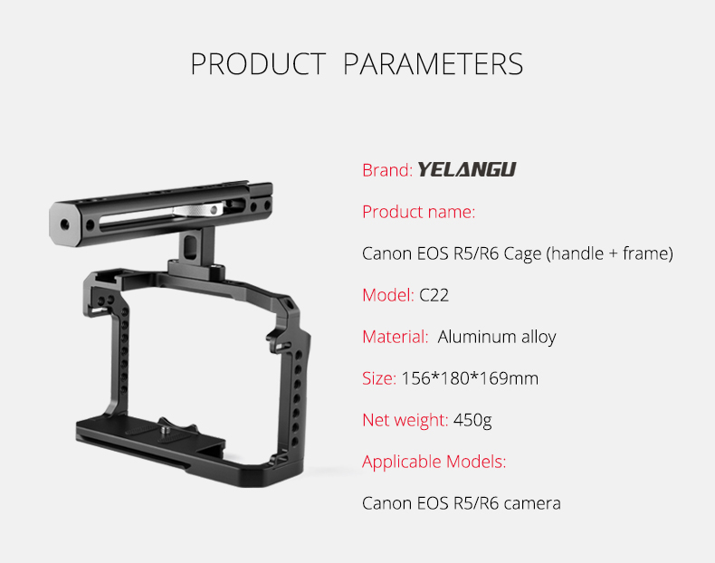 C22 Canon EOS R5/R6 camera cage C22 Canon EOS R5/R6 camera cage