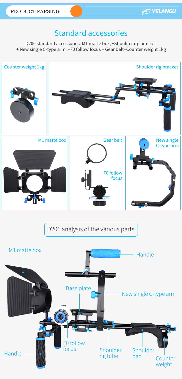 D206 Dslr Rig( Blue)