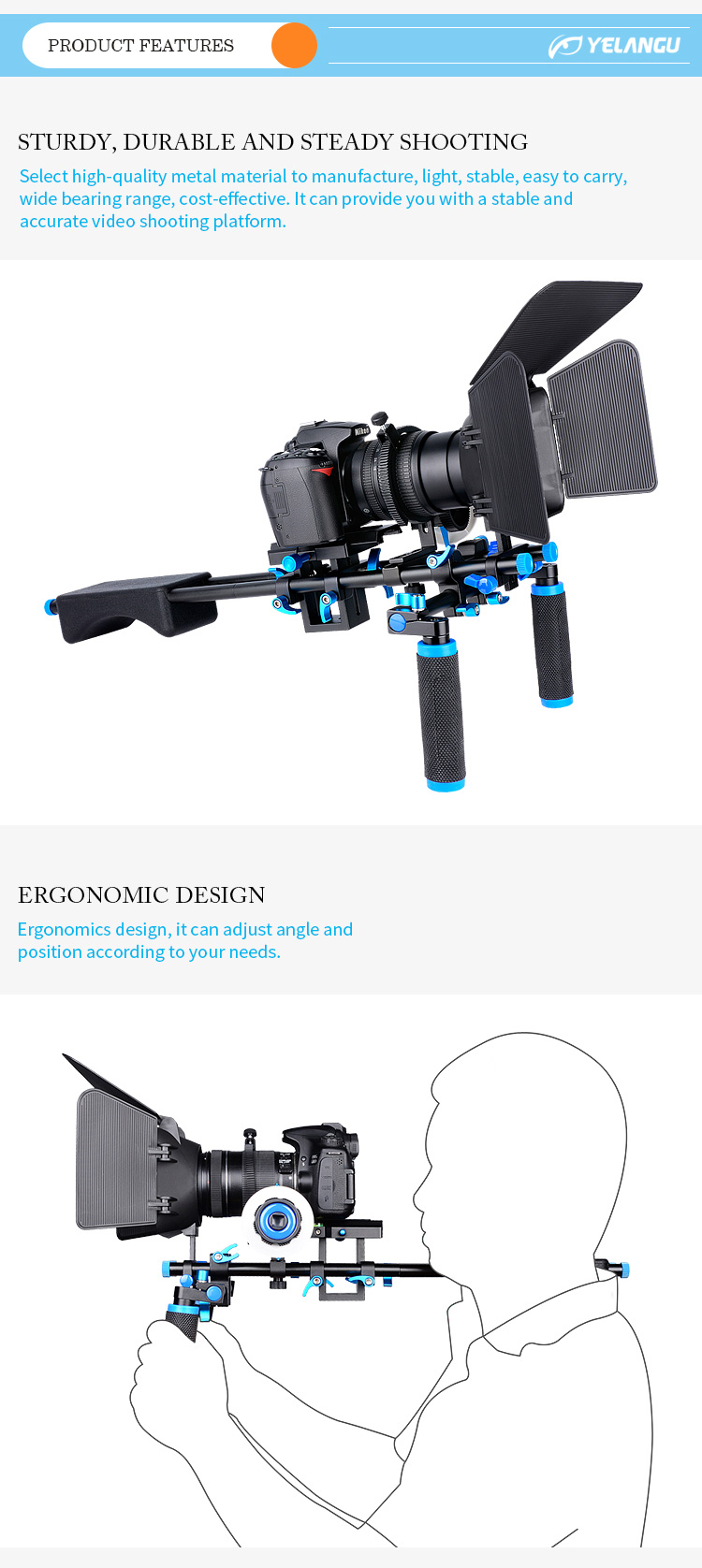 D203 DSLR Camera Cage Shoulder Mount Kit