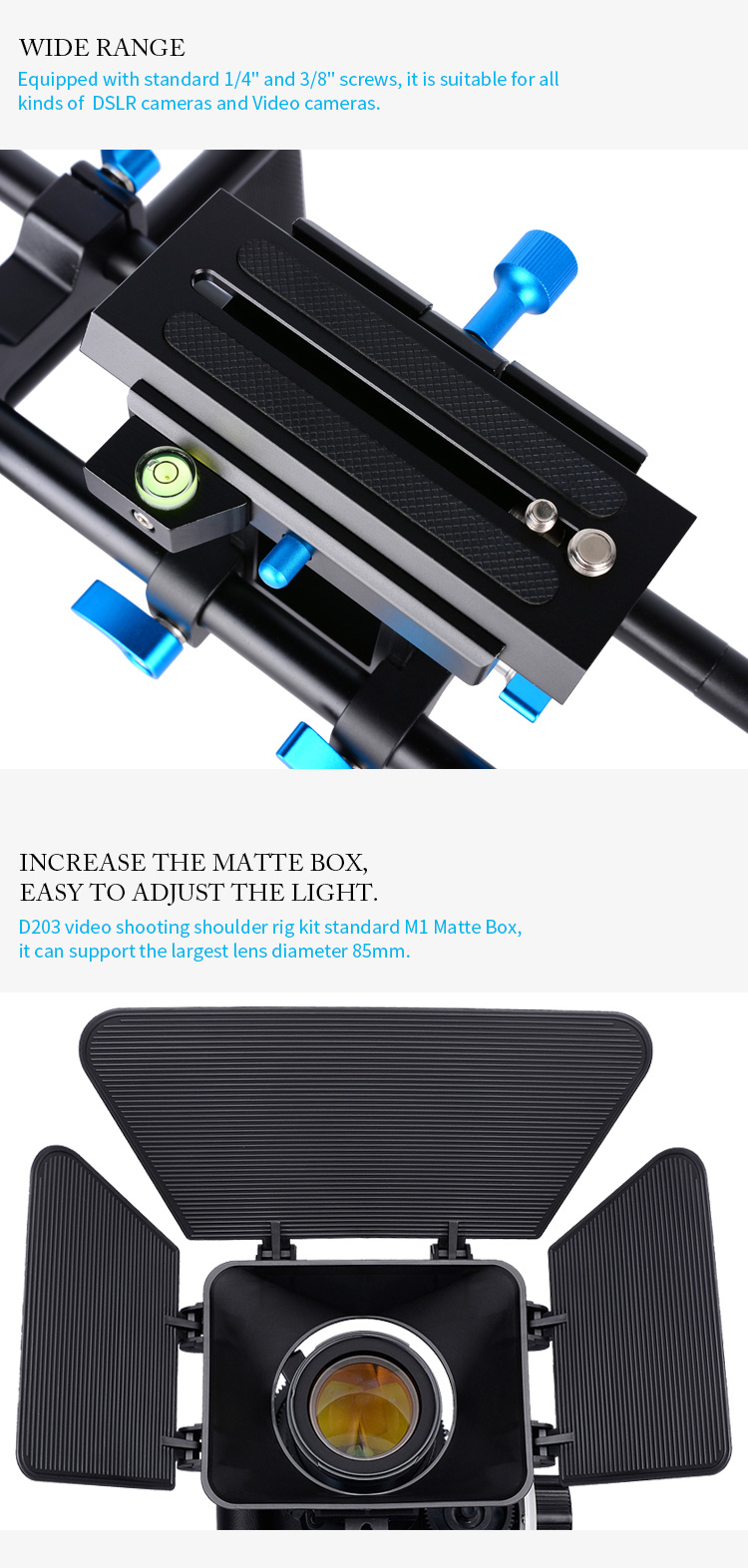 D203 DSLR Camera Cage Shoulder Mount Kit