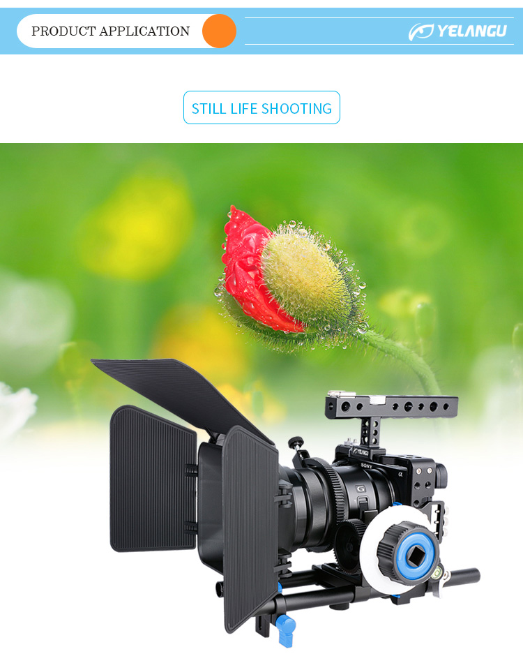 YELANGU C600 Camera Cage Kit with Matte Box and Follow Focus