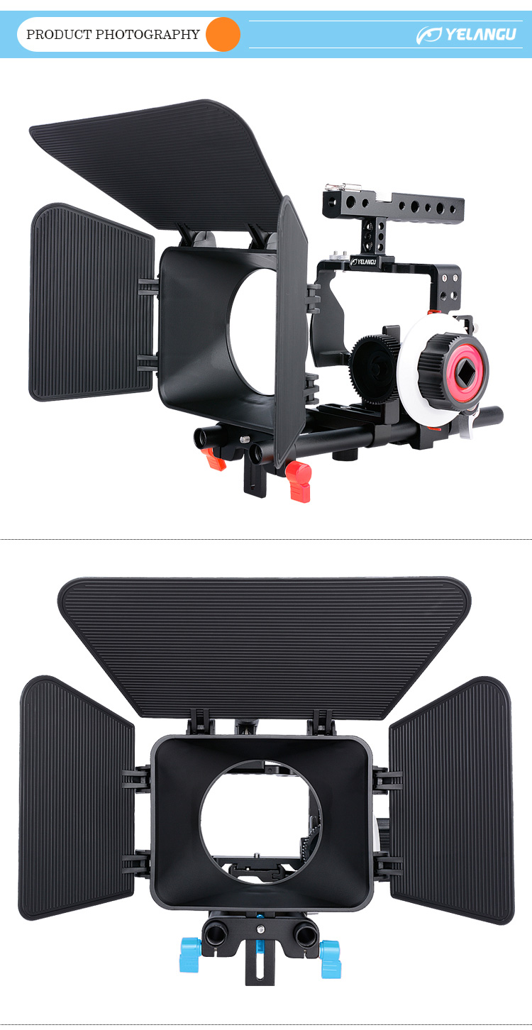 YELANGU C600 Camera Cage Kit with Matte Box and Follow Focus
