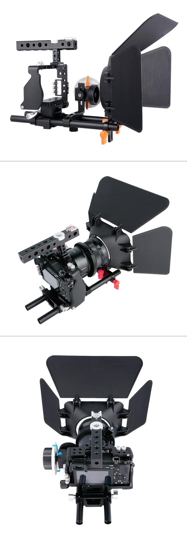 YELANGU C600 Camera Cage Kit with Matte Box and Follow Focus