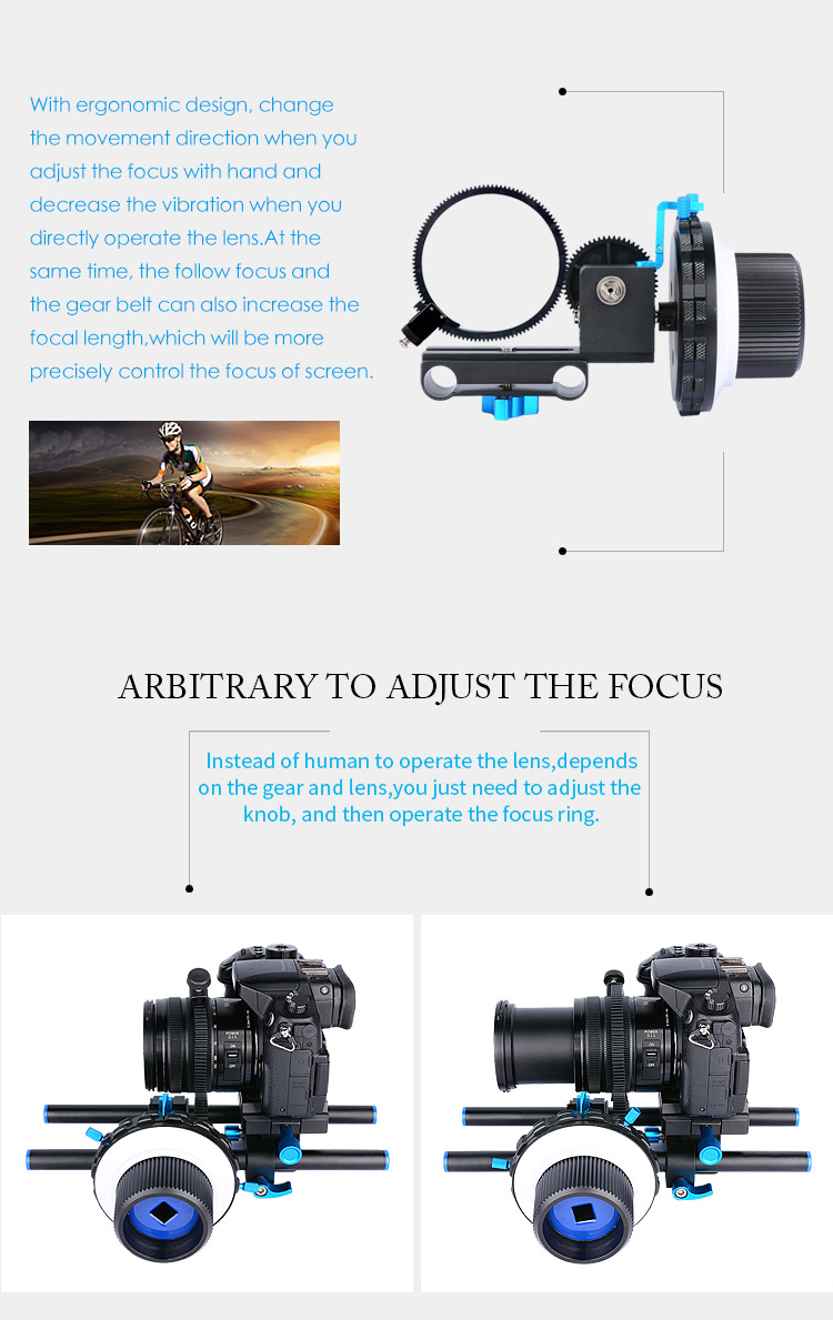 F3 DSLR Professional Follow Focus For Digital Camera