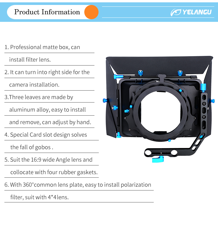 M2 Professional DSLR Matte Box 4*4 Filter Trays for 15mm Rod 5dmkii 7d 60d 550d M2 Professional DSLR Matte Box 4*4 Filter Trays for 15mm Rod 5dmkii 7d 60d 550d