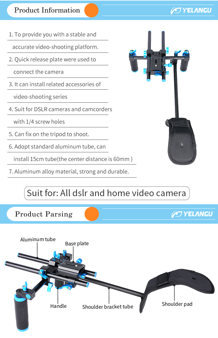 YELANGU D4 DSLR Rig Shoulder Mount, FILMING EQUIPMENT YELANGU D4 DSLR Rig Shoulder Mount, FILMING EQUIPMENT