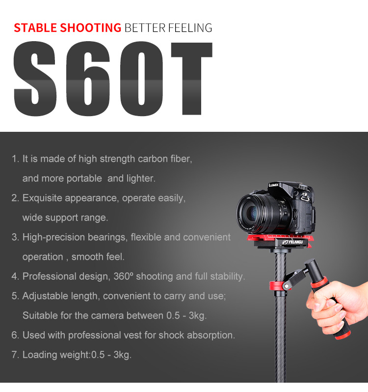 Yelangu S60T Orange Mini Video Camera Stabilizer