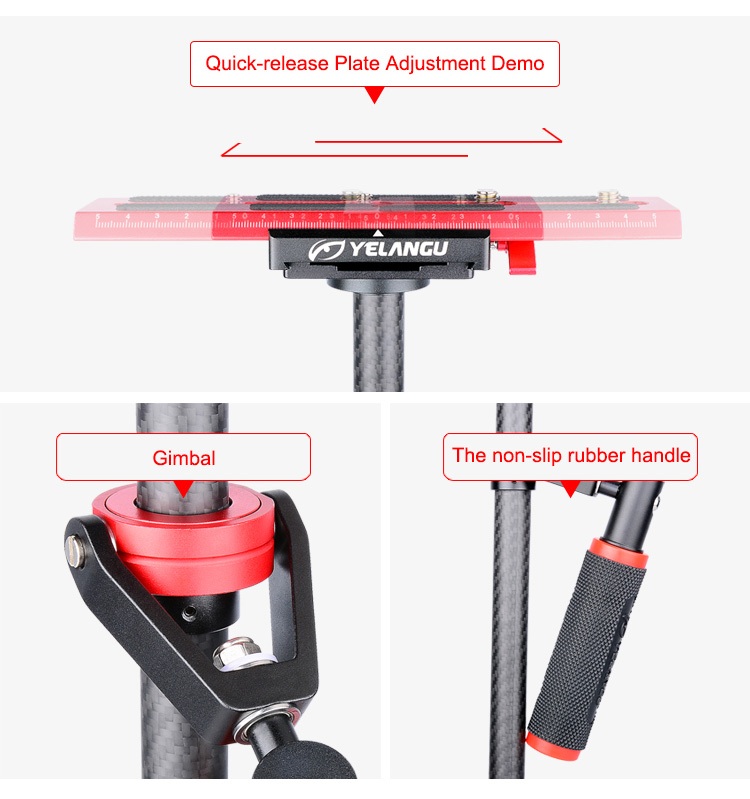 Yelangu S60T Orange Mini Video Camera Stabilizer