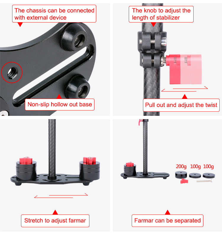 Yelangu S60T Orange Mini Video Camera Stabilizer