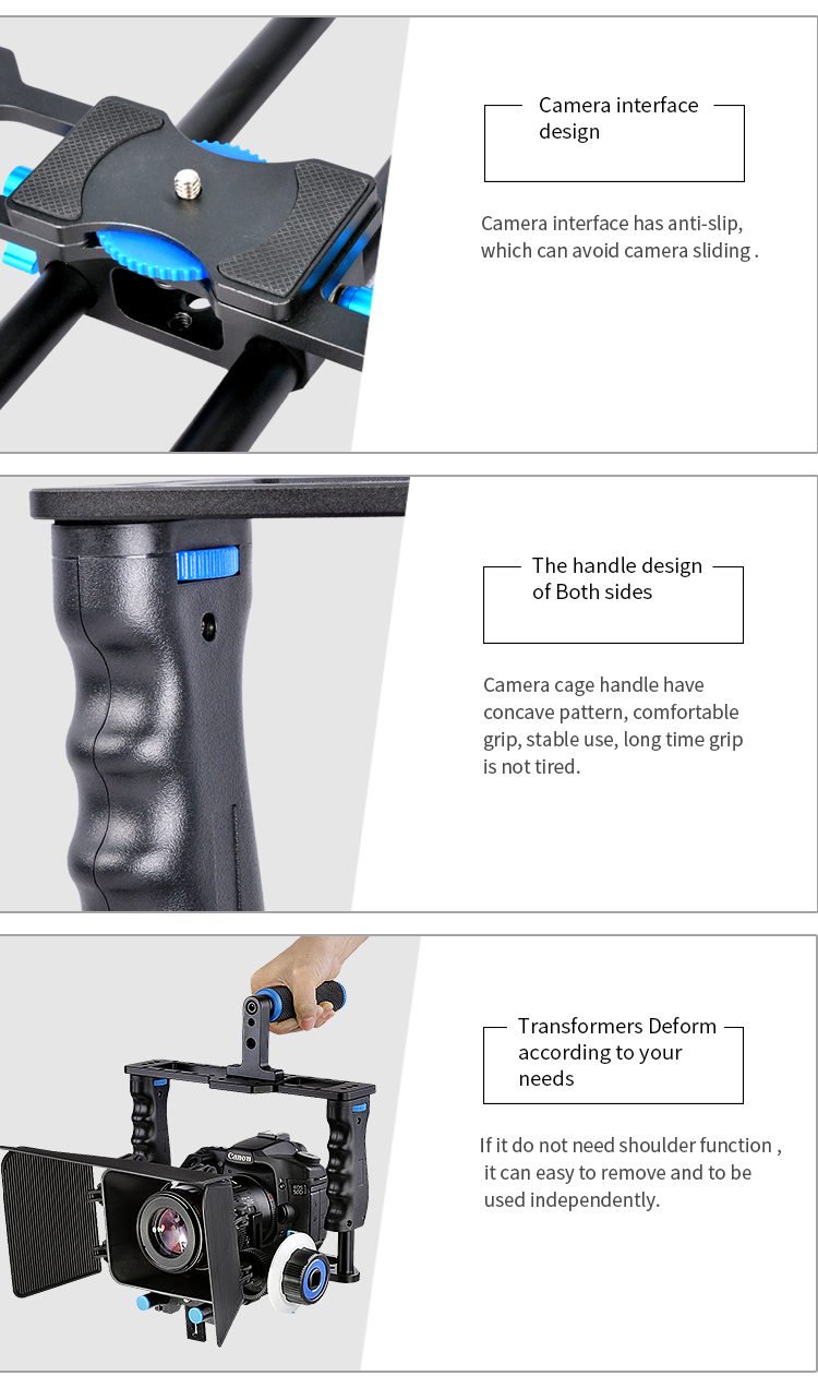 D221 Shoulder Rig +camera cage + F0 follow focus +matte box M1