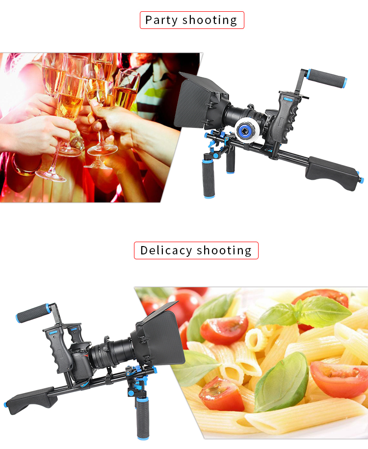 D221 Shoulder Rig +camera cage + F0 follow focus +matte box M1