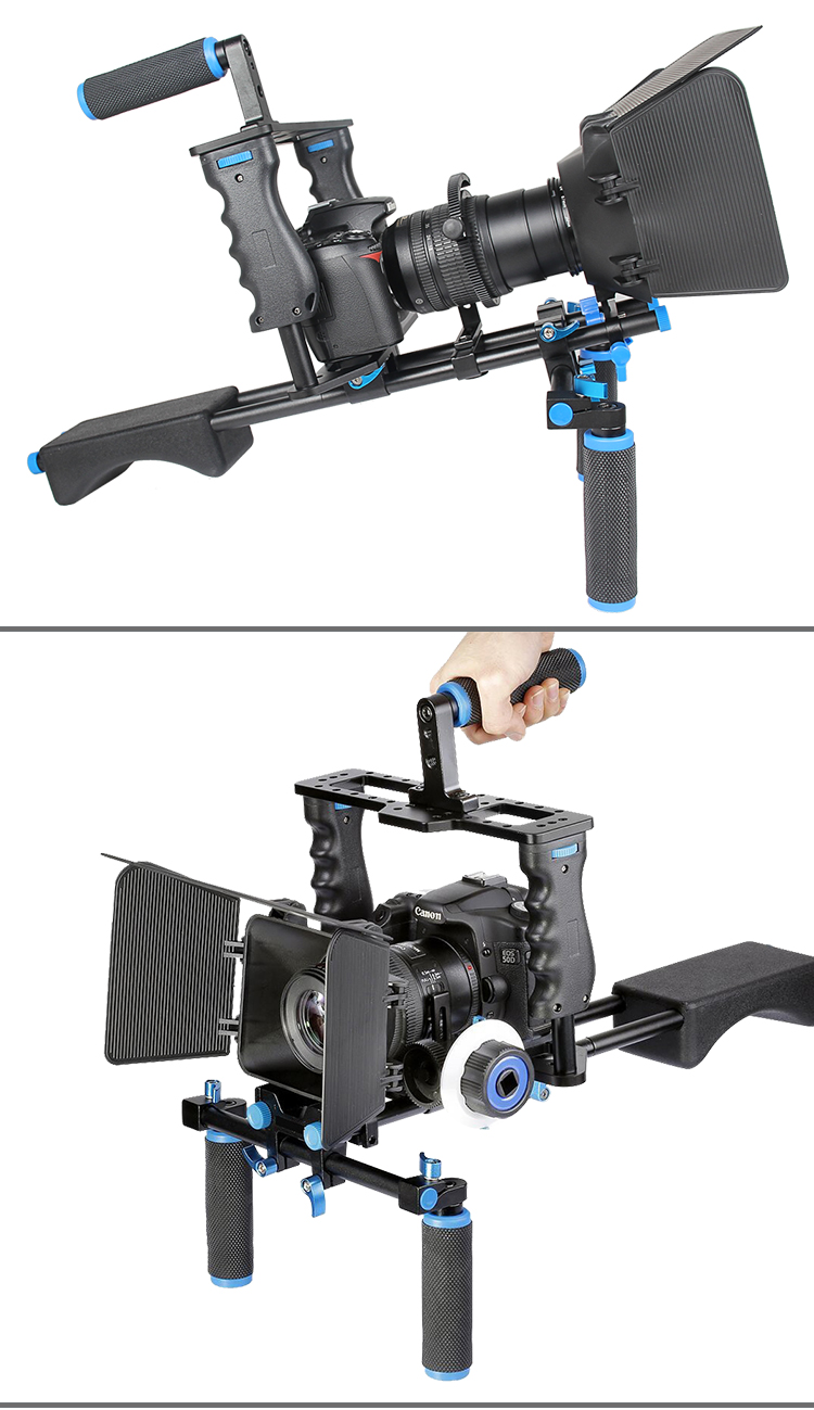 D221 Shoulder Rig +camera cage + F0 follow focus +matte box M1
