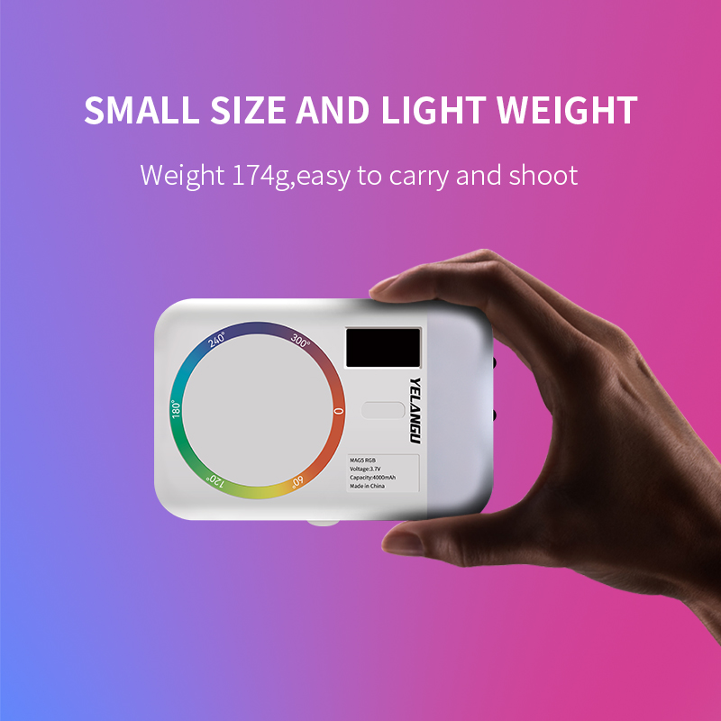 Yelangu MAG5 RGB Double-sided RGB fill light for mobile phone shooting and selfies, with wireless charging magnetic attachment Yelangu MAG5 RGB Double-sided RGB fill light for mobile phone shooting and selfies, with wireless charging magnetic attachment