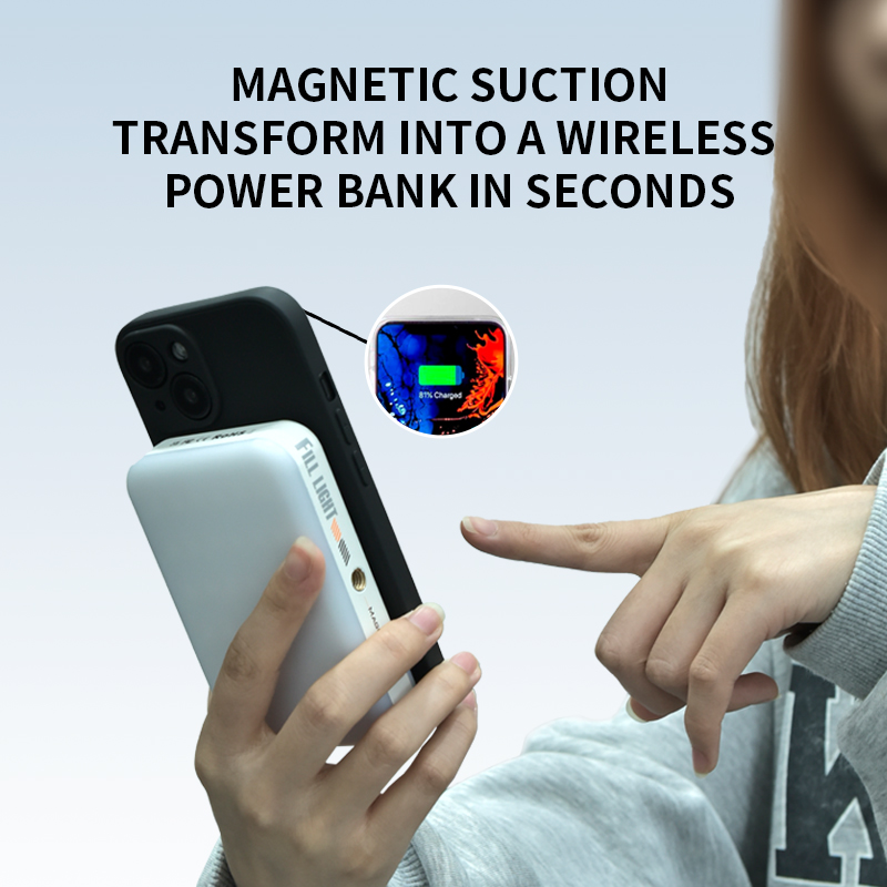 Yelangu MAG5 RGB Double-sided RGB fill light for mobile phone shooting and selfies, with wireless charging magnetic attachment Yelangu MAG5 RGB Double-sided RGB fill light for mobile phone shooting and selfies, with wireless charging magnetic attachment