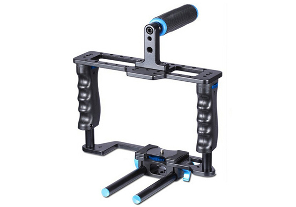 C2 Aluminum Camera Video Cage with 15mm Rod for 5D2 5D3 700D 650D 600D 550D 500D 