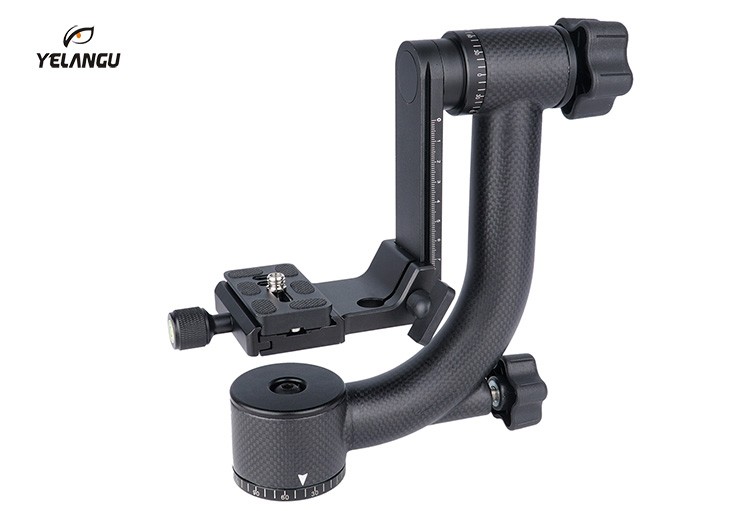 YELANGU A19 Carbon Fiber Gimbal Tripod Ball Head 360 Degree