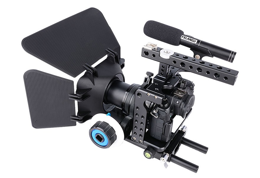 YELANGU C700 Camera Cage Kit with Matte Box and Follow Focus for GH5