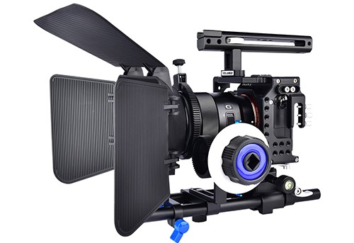 YELANGU CA7 Camera Cage with Matte Box and Follow Focus for Sony A7 Series Camera